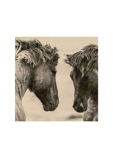Fighting Horse Mdf Wall Art Multicolour 30x30centimeter
