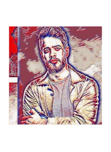 Adham Nabulsi MDF Wall Art Multicolour 30x30cm
