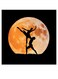 Dancing Themed Printed MDF Wall Art Black/Orange/White 30x30cm