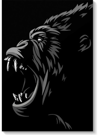 Gorilla Wall Art Black 40x60cm