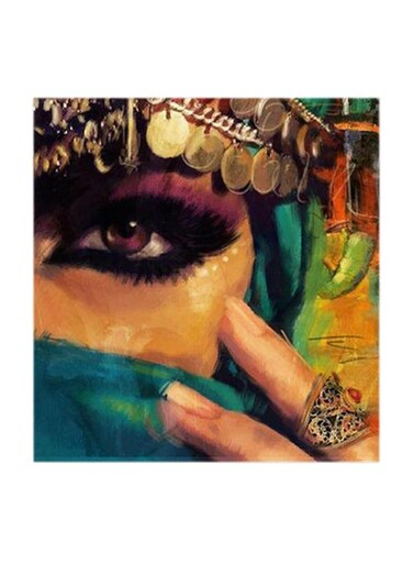 Arabian Women Abstract MDF Wall Art Multicolour 30x30centimeter