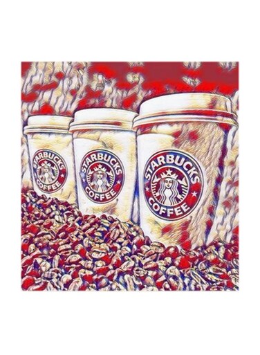 Starbucks Coffee MDF Wall Art Multicolour 30x30cm