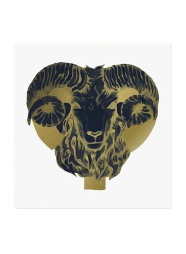Aries Sign MDF Wall Art Multicolour 30x30cm
