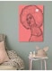 Woman Line Art Printed Wall Art Pink/Black 40x60cm