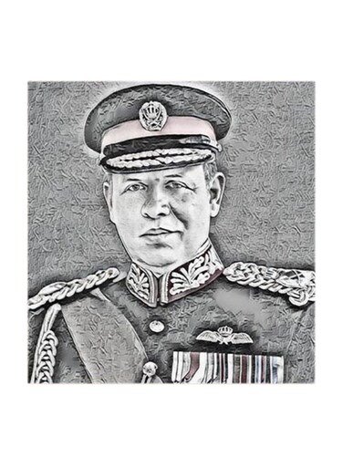 King Abdullah of Jordan MDF Wall Art Multicolour 30x30cm