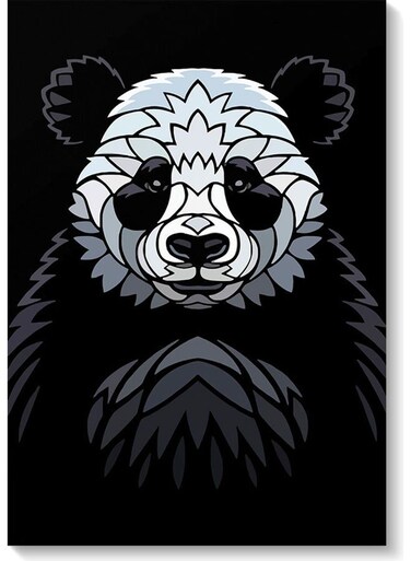 Panda Wall Art Black/White 40x60cm