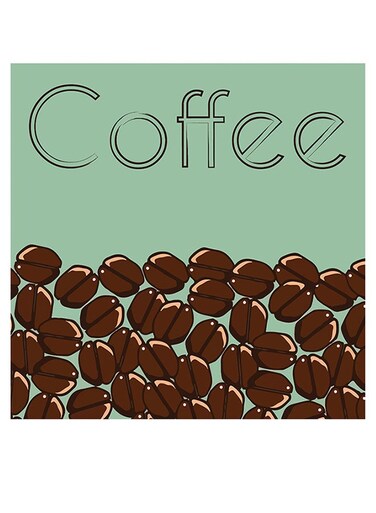 Coffee Lovers Themed Wall Art Blue/Brown/Black 30x30cm