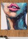 Printed Wall Art Blue/Brown/Pink 30x30cm