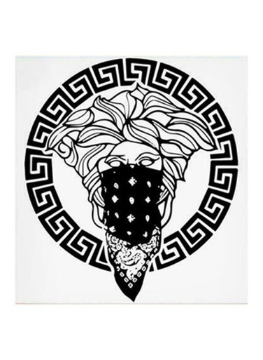 Modern MDF Wall Art Painting White/Black 30x30cm