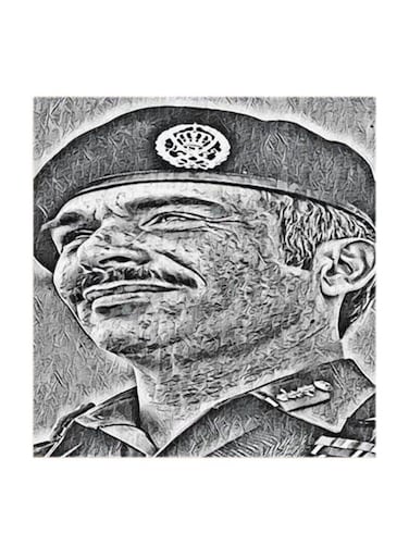 King Hussein of Jordan MDF Wall Art Multicolour 30x30centimeter
