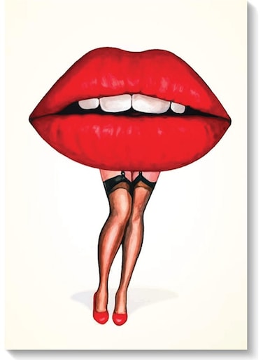 Lips Wall Art Multicolour 40x60cm