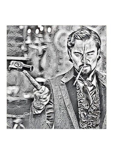 Leonardo Dicaprio Themed MDF Wall Art Grey/Black/White 30x30centimeter