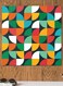 Geometric Shape Decorative Wall Art Yellow/Green/White 30x30cm