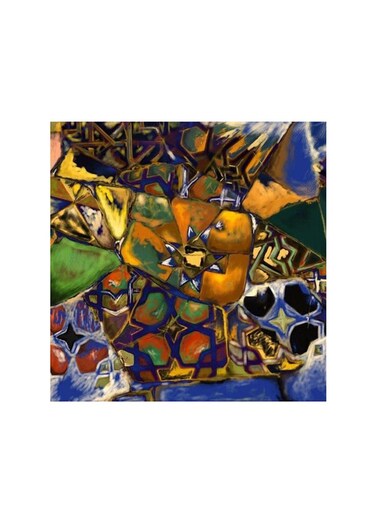 Islamic Motifs Mdf Wall Art Multicolour 30x30cm