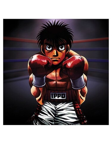 Anime Boxer Themed Wall Art Yellow/Purple/Black 30x30cm