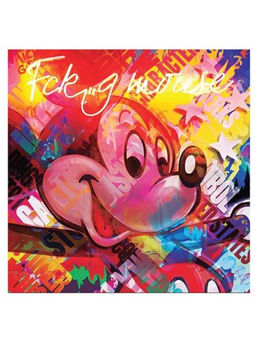 Mickey Mouse Themed Wall Art Pink/Red/Yellow 30x30cm