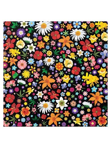 Flowers Themed Printed MDF Wall Art Multicolour 30x30cm