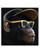 Gorilla Cool Themed Wall Art Black/Brown/Yellow 30x30cm