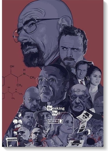 Walter White Breaking Bad Series Wall Art Multicolour 40x60cm