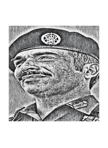King Hussein of Jordan MDF Wall Art Multicolour 30x30cm