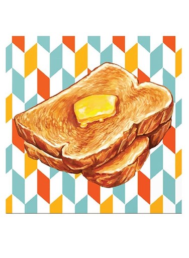 Toast Bread Themed Wall Art Brown/Yellow/Orange 30x30cm