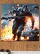 Battlefield Themed Printed MDF Wall Art Grey/Black/Yellow 30x30cm