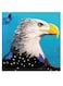 Eagle Themed Wall Art Blue/Black/Yellow 30x30cm