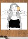 Girl Printed Wall Art White/Black/Pink 30x30cm