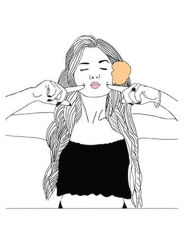 Girl Printed Wall Art White/Black/Pink 30x30cm