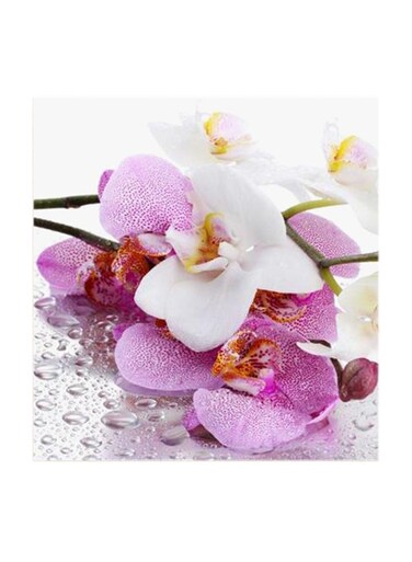 Pink Flower MDF Wall Art Multicolour 30x30cm