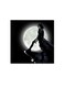 Woman And Moon Wall Art Painting Black/Blue/White 30 x 30cm