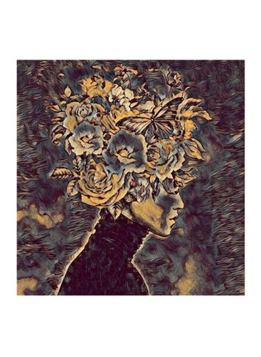 Flowers Crown MDF Wall Art Painting Multicolour 30x30centimeter