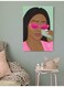 Wiping Tears Printed Wall Art Brown/Pink/Green 40x60cm