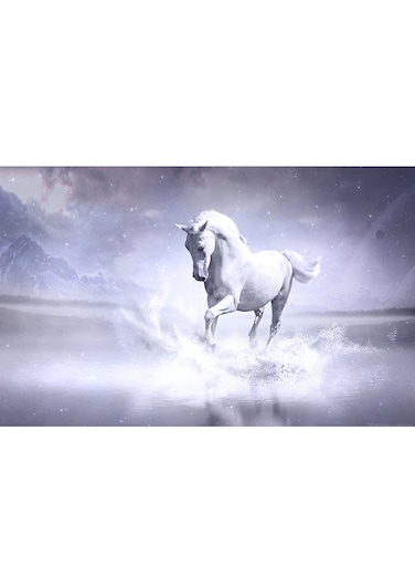 White Horse Wall Art Canvas Print Multicolour 50x31x3.5cm