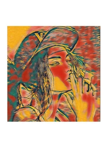 Fashion MDF Wall Art Painting Yellow/Red/Green 30x30centimeter