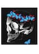 Skull Themed Wall Art Black/Grey/Blue 30x30cm