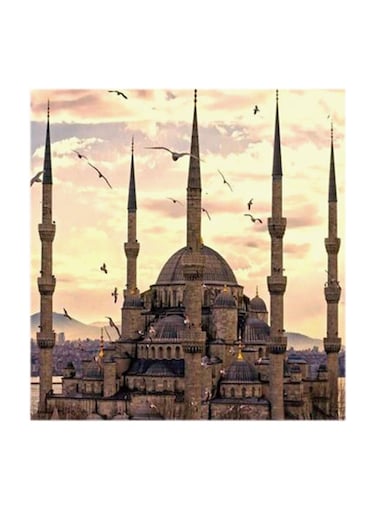 Sultan Ahmed Mosque MDF Wall Art Multicolour 30x30cm
