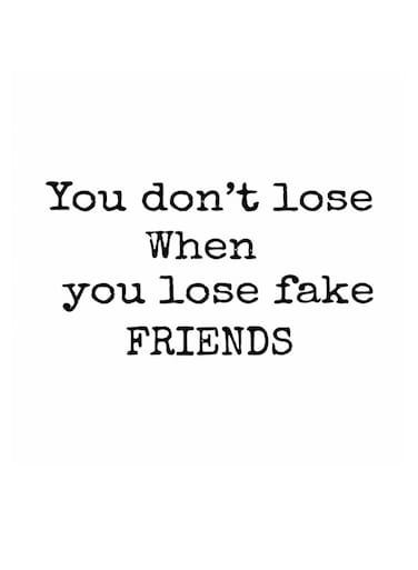 Fake Friends Themed Wall Art White/Black 30x30cm
