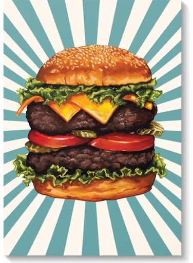 Double Cheeseburger Wall Art Multicolour 40x60cm
