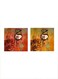 2-Pieces Abstract Calligraphy Mdf Wall Art Multicolour 30x30centimeter