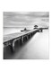 Relaxing Bridge Themed MDF Wall Art Grey/Black/White 30x30centimeter