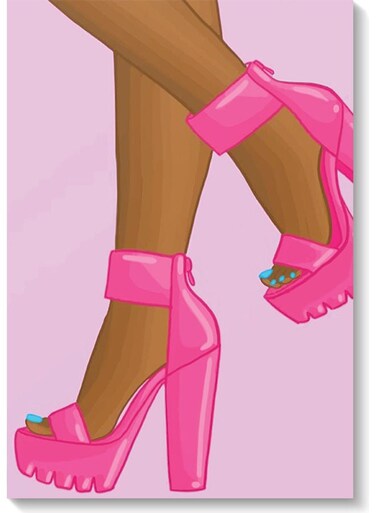 High Heels Wall Art Painting Pink/Brown 40x60cm