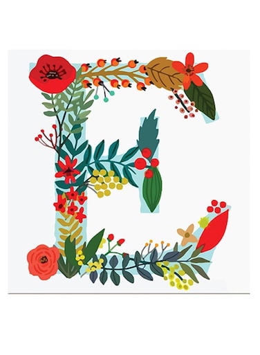 Alphabet E Themed Wall Art Red/Blue/Yellow 30x30cm
