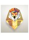 Faraoh Themed Printed MDF Wall Art Gray/Yellow/Purple 30x30cm