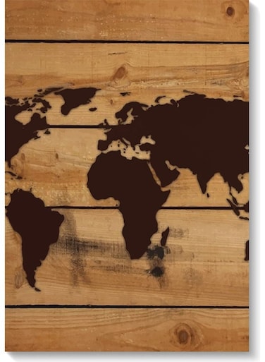 Map Of The World Wall Art Multicolour 40x60cm
