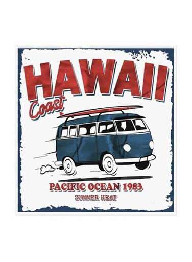Hawaii MDF Wall Art Multicolour 30x30centimeter
