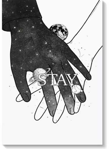 Stay Space Wall Art Painting Black/White 40x60cm