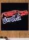 Coca Cola By Neon Themed Wall Art Black/Red/White 30x30cm