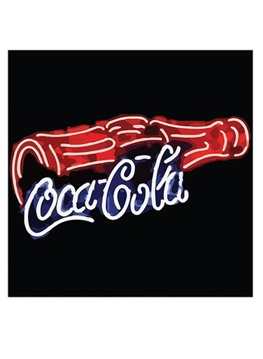 Coca Cola By Neon Themed Wall Art Black/Red/White 30x30cm