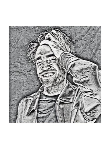 Robert Pattinson MDF Wall Art Multicolour 30x30cm